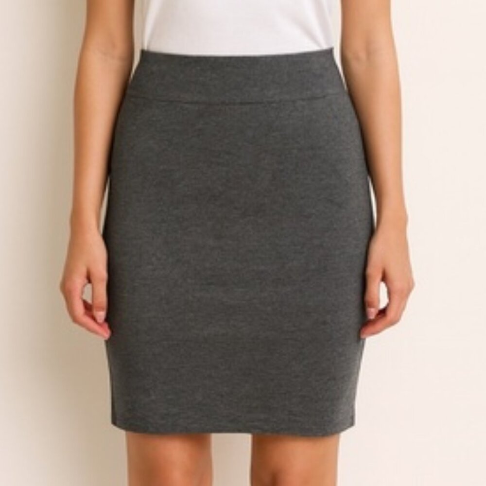 Eileen Fisher | Charcoal Stretch Pencil Skirt Large